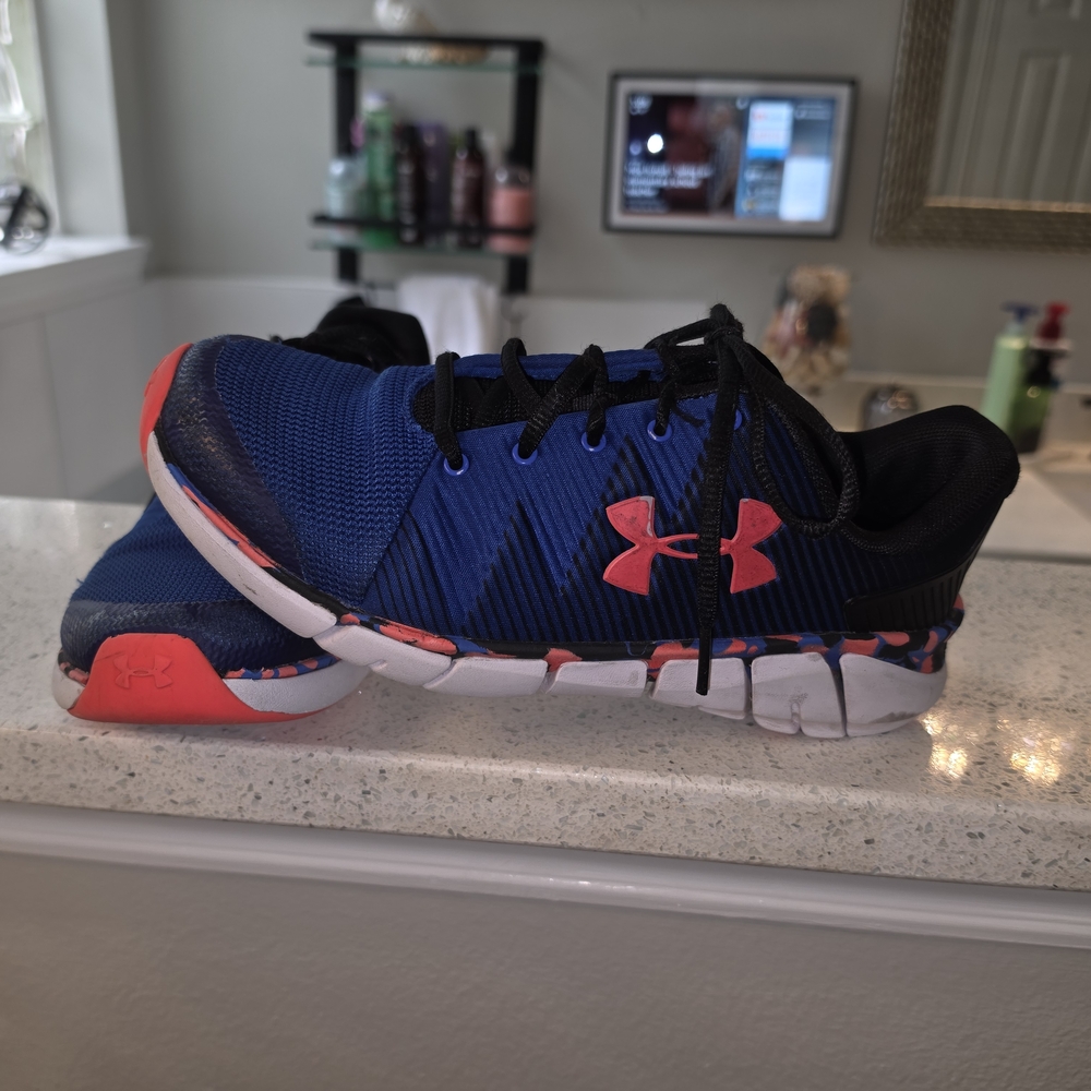 Under Armour Kids Blue and Coral Athletic Sneakers